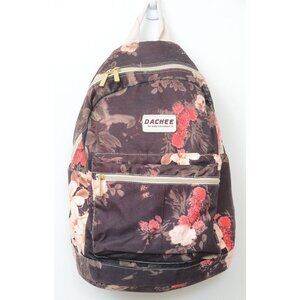 DACHEE Black Peony Pattern Laptop Backpack School Rucksack